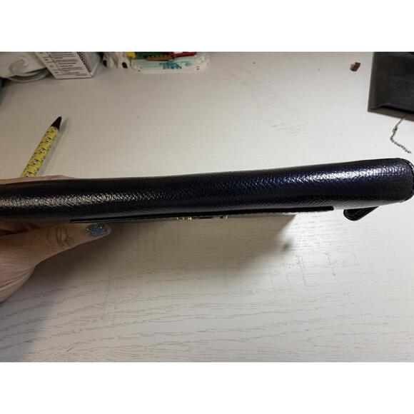 Coach Navy Blue Leather Zip-Around Wallet - Picture 3 of 7